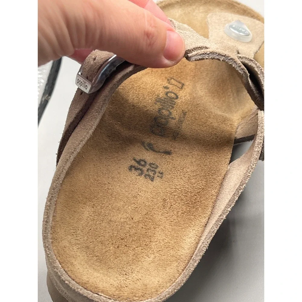 Birkenstock Papillio Luna Suede Sandals size 36 tan